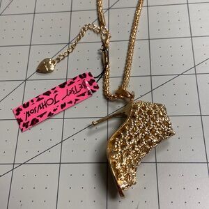 Gold Ankle Boot Betsey Johnson Pendant 25” Chain #10